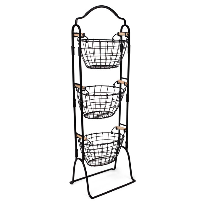 Red Barrel Studio 3Tier Wire Basket Stand With Removable Baskets